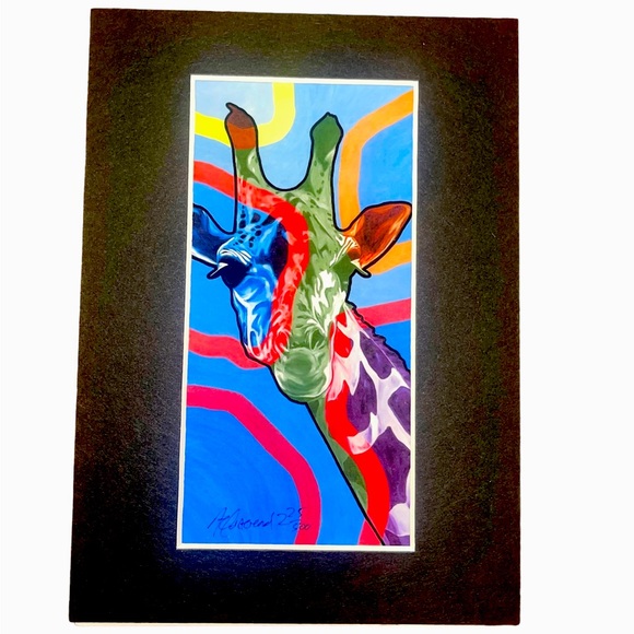Other - Limited Edition Giraffe Print 5” x 7” 225/500 Zoo Issue Matted Print